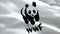 WWF logo. National 3d World Wildlife Fund logo waving. Sign of WWF seamless animation. World Wildlife Fund flag HD Background - Ne