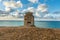 WWII concrete nazi naval tower on the seashore, Saint Quen, bailiwick of Jersey, Channel Islands