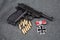WWII era nazi german army 9 mm semi-automatic pistol with Iron Cross award
