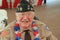 WWII vet in wheelchair, enjoying a day of honoring soldiers,Saratoga Racetrack,New York,2015