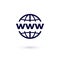WWW flat icon. Vector concept illustration for design. World Wide Web icon