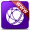 WWW (global network icon) purple square button red ribbon in cor