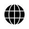 WWW world wide web site symbol, Internet map icon, website address globe, flat outline sign