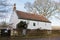 Wylam, Northumberland England: Feb 2022: Exterior of George Stephenson`s Birthplace on the Wagon Way cycle route 72