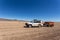 Wyndham, WA, Australia - Aug 31, 2014: A Toyota Landcruiser and Camprite offroad camper trailer park on the salt marshes adjacent