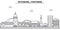 Wyoming, Cheyenne architecture line skyline illustration. Linear vector cityscape with famous landmarks, city sights