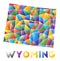 Wyoming - colorful low poly us state shape.