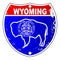 Wyoming Flag Icons As Interstate Sign