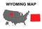 Wyoming map shape, united states of america. Flat concept icon symbol vector illustration