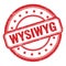 WYSIWYG text on red grungy vintage round stamp