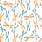 X chromosome seamless pattern blue orange on white stock