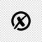 X Cross Mark in Circle, Vector icon. Rejected sign