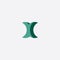 x letter dark green icon logo