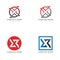 X Letter Logo Template vector icon.