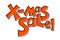 X-mas sale inscription. Christmas Sale colorful vector lettering on white background. Year-end sale in online shop