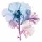 X-ray Botanical Illustration Of A Blue And Purple Flower