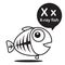 X X-ray fish cartoon and alphabet for children to learning and c