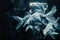 X-Ray Goldfish Trio Gliding in the Dark Waters. Generative AI