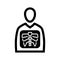 X-ray icon, skeleton, Patient, radiology, x ray, black version