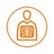 X-ray icon, skeleton, Patient, radiology, x ray, orange version