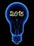 X-Ray lightbulb with sparkling 2015 digits inside