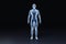 X-ray outline of man body front view. Medical and science illustration