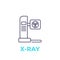 X-ray, radiology machine, line vector icon