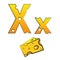 X, swiss vector Alphabet made of Cheese
