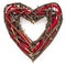 X-tmas or St. Valentine wicker wreath