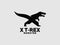 X Trex Logo The letter X design is combined with the abstract Trex. Ideal for theme parks, teams, video games, toys, etc.