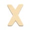 X wooden font letter isolate