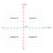 X and y axis Cartesian coordinate plane system colored on white background vector