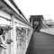 "Lockdown" Padlock Messages on A Suspension Bridge