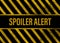 "spoiler alert" typography sign, Illustration image, black and yellow stripes pattern