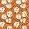 'Cartoon Halloween seamless skulls pattern for wrapping paper and linens and fabrics and kids clothes print