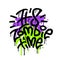 It's zombie time - urban graffiti tag sprayed with leak in black on color paint stain. Textured vector lettering