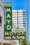 (Bright) Vintage Neon Sign of the Mayo Motor Inn in Downtown Tulsa, Oklahoma. - Parking