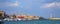 Xania, Crete, Greece October 01 2018 Panoramic view of the Venetian harbor