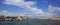 Xania, Crete, October 01 2018 Panoramic view of the city with tourists of various nationalities visiting the walls of the Venetian