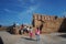 Xania, Crete October 01 2018 , tourists of various nationalities visit the walls of the Venetian port