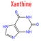 Xanthine purine base molecule. Skeletal formula. Chemical structure