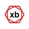 XB hexagon typography monogram. XB lettering icon