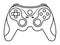 Xbox video game controllers or gamepad line art icon for apps and websites