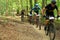 XCM Polish Championship. The competitors racing along the forest roads