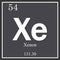 Xenon chemical element, dark square symbol