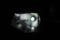 The xenon lamp in car\\\'s headlight glows