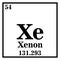 Xenon Periodic Table of the Elements Vector illustration eps 10