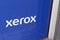 Xerox logo sign of American global corporation in office printers and scanner copiers