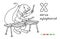 Xerus xylophonist ABC coloring book. Alphabet X