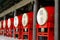 Xi\'an, China: Red Drums at Drum Tower